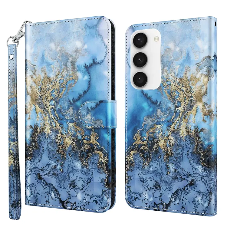 For Samsung Galaxy S23 5G 3D Painting Pattern TPU + PU Phone Case(Milky Way)