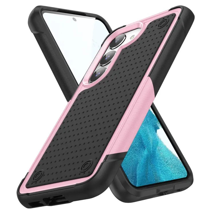For Samsung Galaxy S23+ 5G PC + TPU Shockproof Protective Phone Case(Pink+Black)