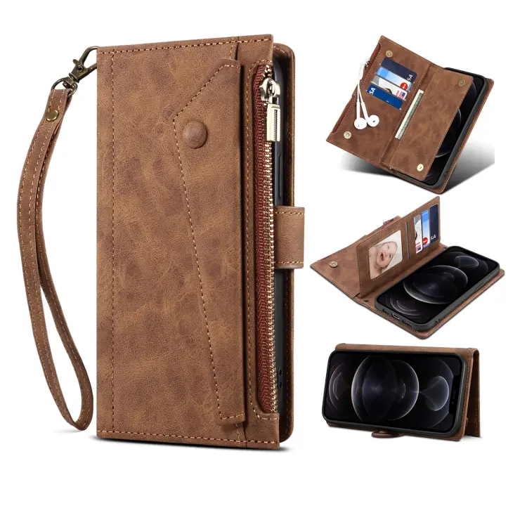 For Samsung Galaxy S23+ 5G Retro Frosted Leather Phone Case(Brown)