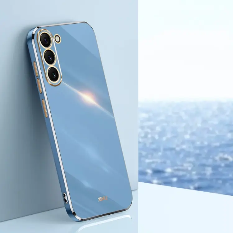 For Samsung Galaxy S23 5G XINLI Straight Edge 6D Electroplate TPU Phone Case(Celestial Blue)