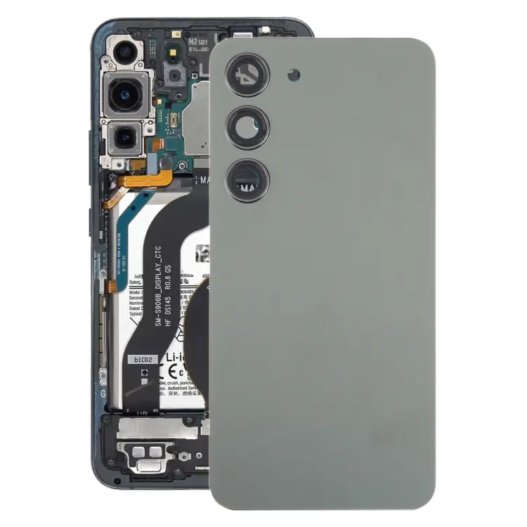 For Samsung Galaxy S23 SM-S911B OEM Glass Battery Back Cover with Camera Lens Frame(Green)