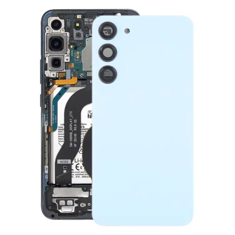 For Samsung Galaxy S23+ SM-S916B OEM Glass Battery Back Cover with Camera Lens Frame(Blue)