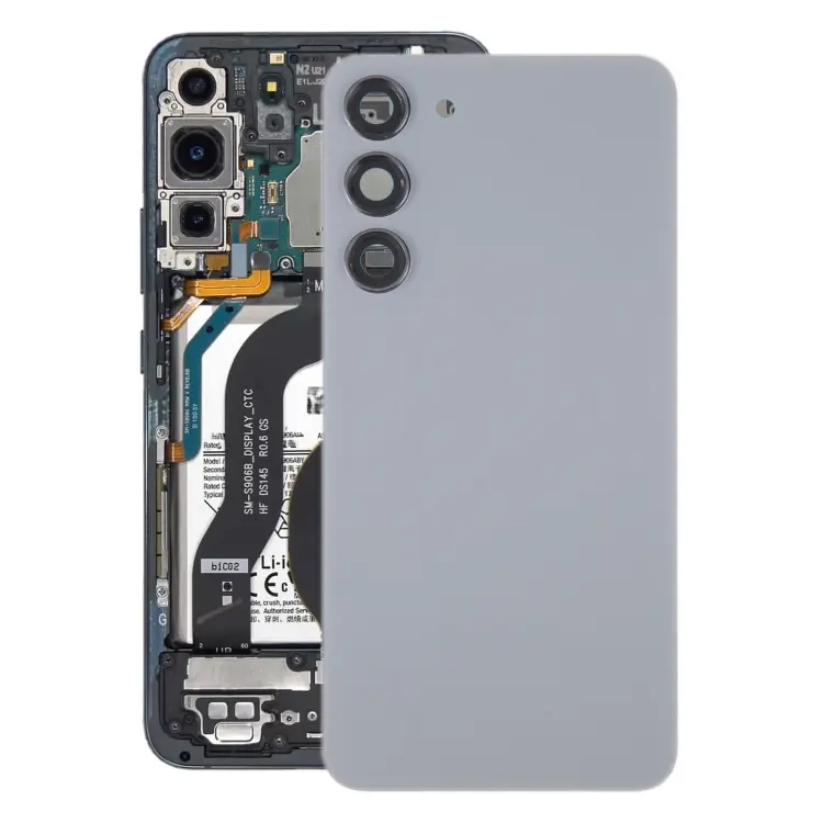 For Samsung Galaxy S23+ SM-S916B OEM Glass Battery Back Cover with Camera Lens Frame(Grey)