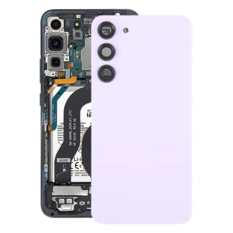For Samsung Galaxy S23+ SM-S916B OEM Glass Battery Back Cover with Camera Lens Frame(Pink)