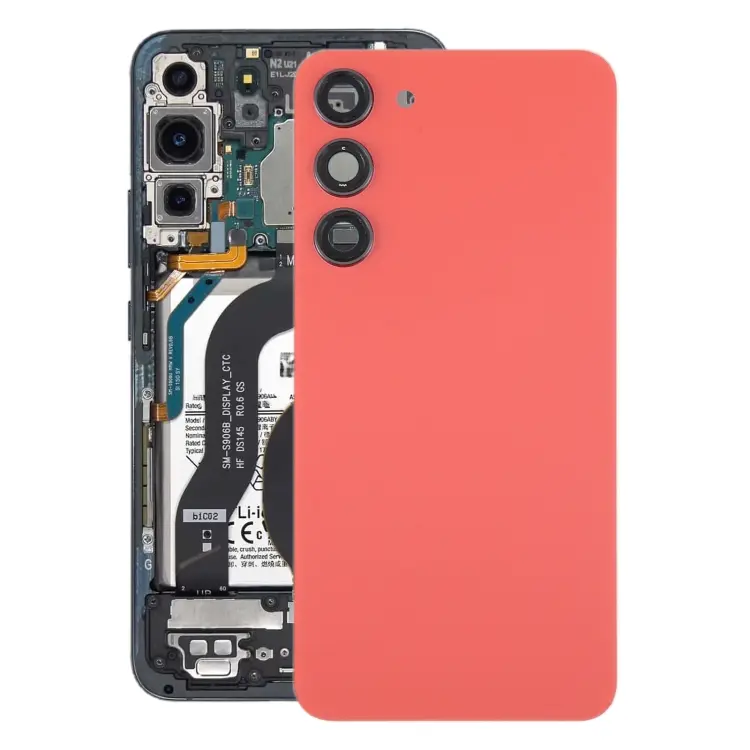 For Samsung Galaxy S23+ SM-S916B OEM Glass Battery Back Cover with Camera Lens Frame(Red)