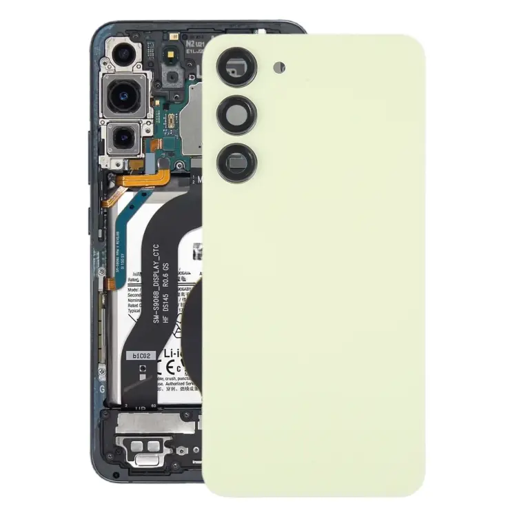 For Samsung Galaxy S23+ SM-S916B OEM Glass Battery Back Cover with Camera Lens Frame(Yellow)