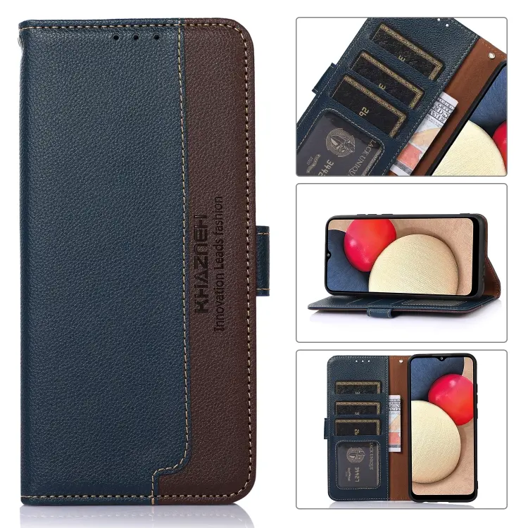 For Samsung Galaxy S23 ultra 5G KHAZNEH Litchi Texture Leather RFID Phone Case(Blue)
