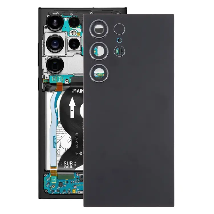 For Samsung Galaxy S24 Ultra SM-S928B OEM Battery Back Cover with Camera Lens Frame(Black)