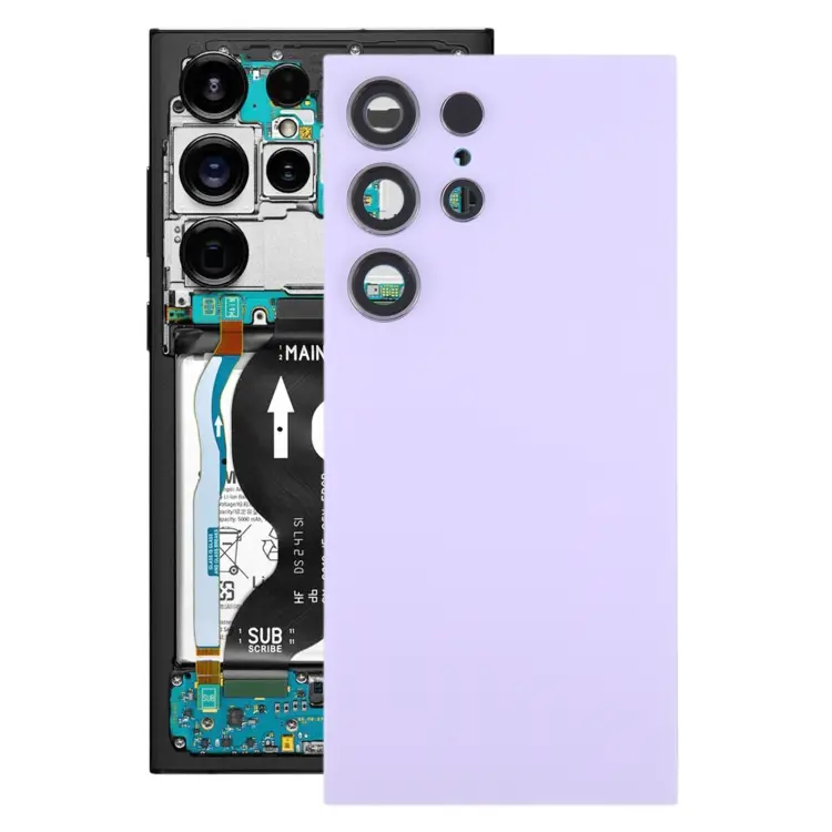For Samsung Galaxy S24 Ultra SM-S928B OEM Battery Back Cover with Camera Lens Frame(Light Purple)