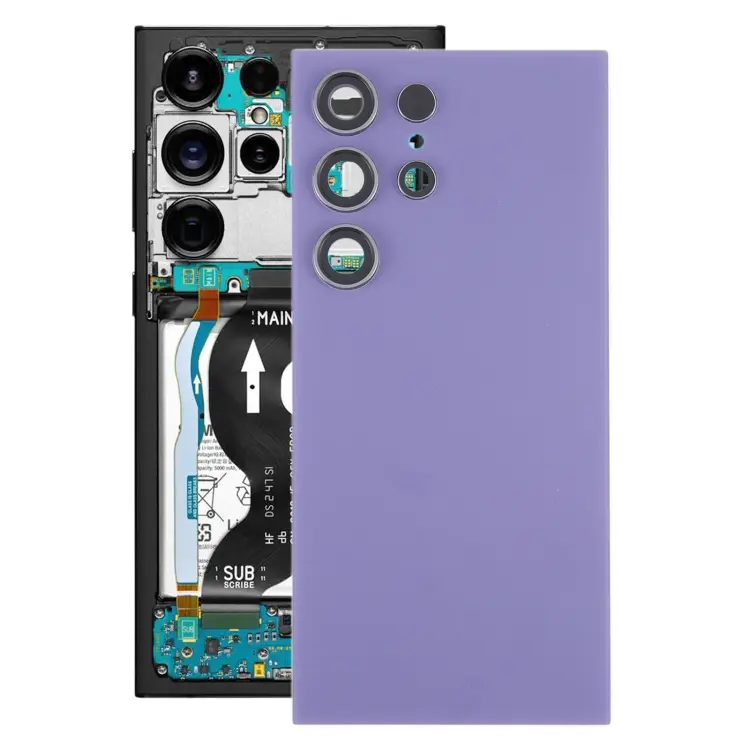 For Samsung Galaxy S24 Ultra SM-S928B OEM Battery Back Cover with Camera Lens Frame(Purple)