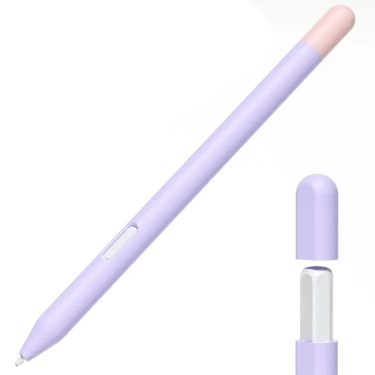 For Samsung Galaxy Tab S11 / S11 Ultra Stylus Pen Contrast Color Silicone Protective Case(Lavender)