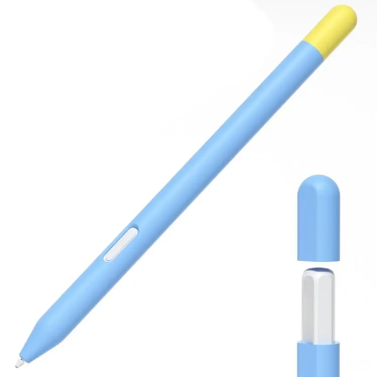 For Samsung Galaxy Tab S11 / S11 Ultra Stylus Pen Contrast Color Silicone Protective Case(Sky Blue)