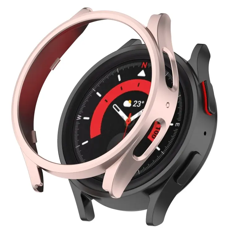 For Samsung Galaxy Watch5 Pro 45mm Half Coverage Hollowed PC Protective Case(Rose Gold)
