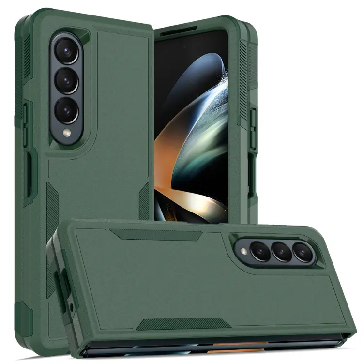 For Samsung Galaxy Z Fold4 2 in 1 PC + TPU Shockproof Phone Case(Dark Green)