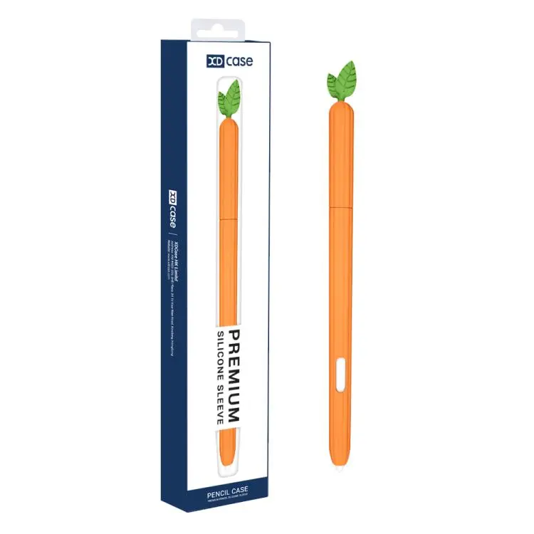 For Samsung Tab S6 Lite S Pen XDcase Fruit & Veggie Anti-Slip Silicone Stylus Pen Sleeve(Carrot)