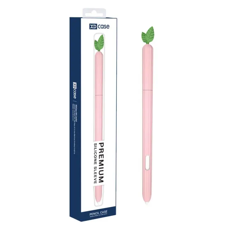 For Samsung Tab S6 Lite S Pen XDcase Fruit & Veggie Anti-Slip Silicone Stylus Pen Sleeve(Peach)