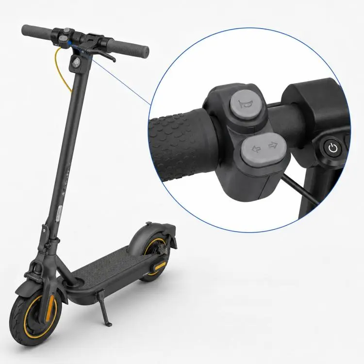 For Segway Ninebot MAX G2 Horn & Turn Signal Switch Assembly Electric Scooter Handlebar Control Button(Black)