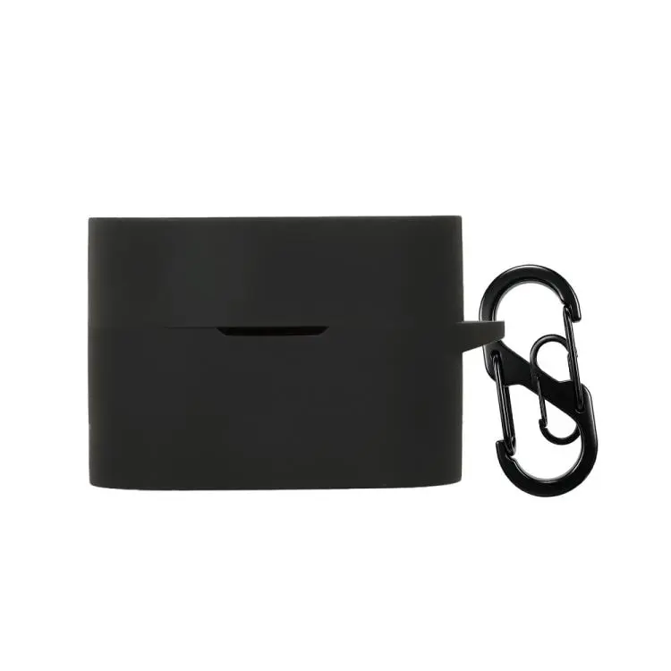 For Sony WF-1000XM6 Earphone Silicone Protective Case with Carabiner(Black)
