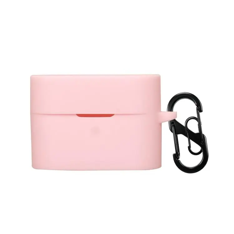For Sony WF-1000XM6 Earphone Silicone Protective Case with Carabiner(Pink)