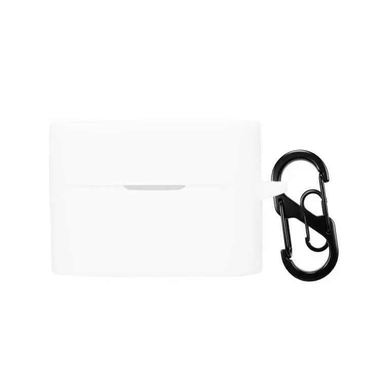 For Sony WF-1000XM6 Earphone Silicone Protective Case with Carabiner(White)