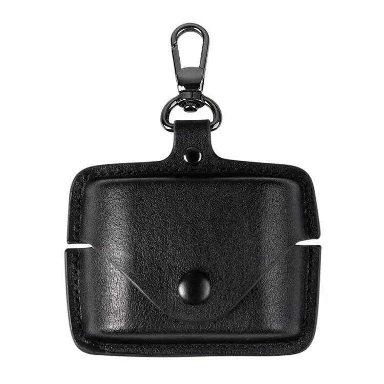 For Sony WF-1000XM6 Leather TWS Earphone Protective Case with Hook(Black)