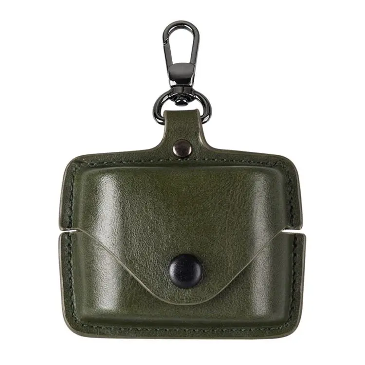 For Sony WF-1000XM6 Leather TWS Earphone Protective Case with Hook(Green)