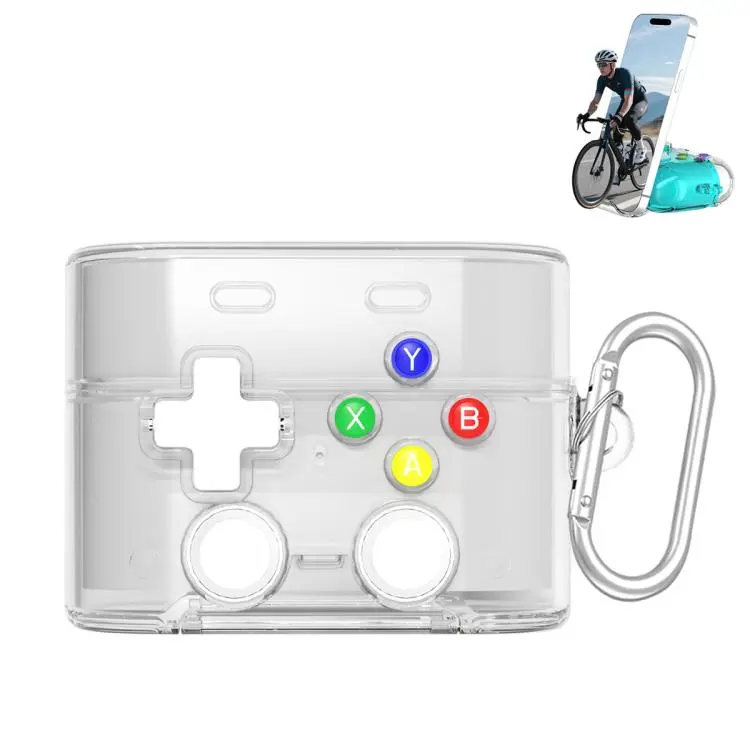For Sony WF-1000XM6 XDcase Transparent Retro Game Console Design Earbuds Case with Holder & Stress Relief Button(White)
