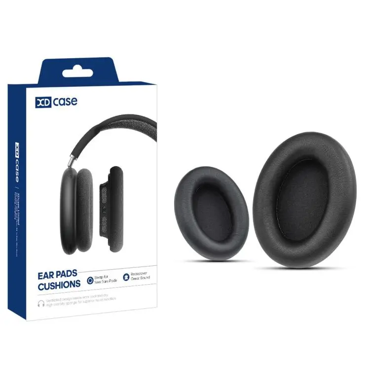 For Sony WH-1000XM4 XDcase 1 Pair Protein Leather Headset Replacement Ear Pads with Prying Tool(Black)