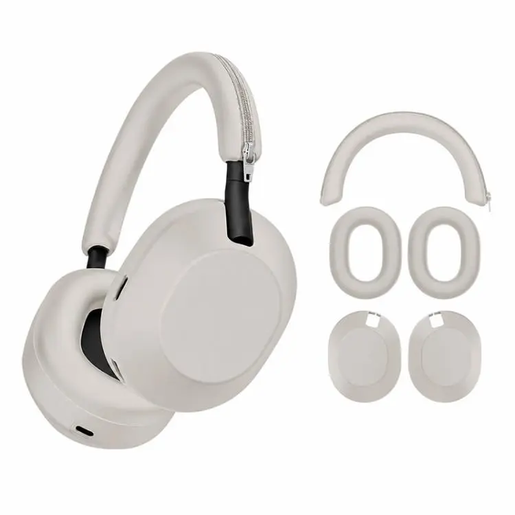 For Sony WH-1000XM6 XDcase 3 in 1 Soft Silicone Headset Protective Case(Beige)