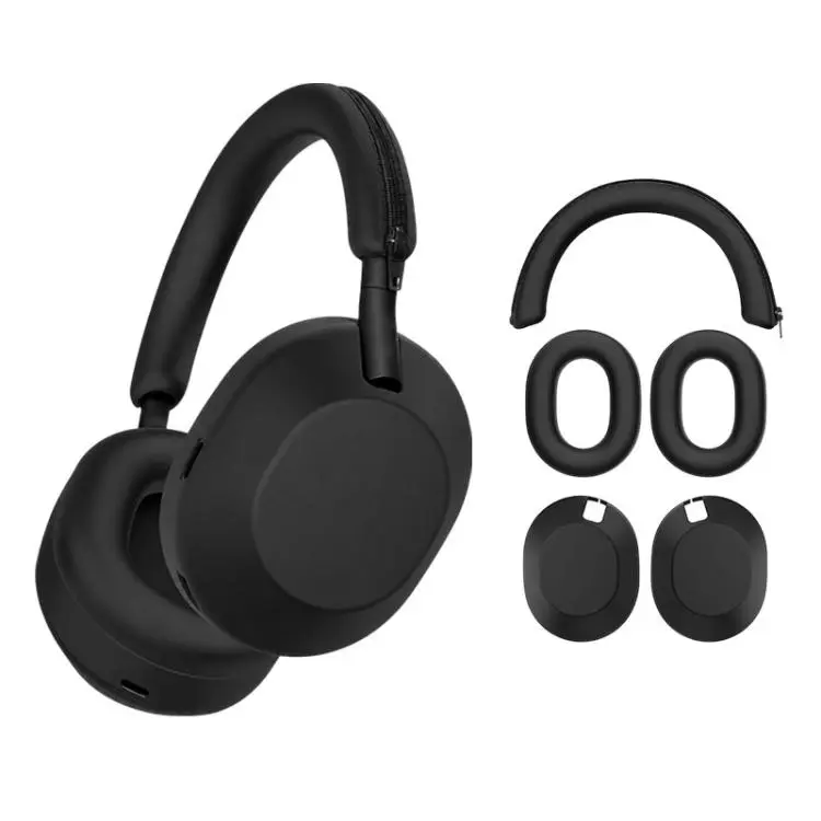 For Sony WH-1000XM6 XDcase 3 in 1 Soft Silicone Headset Protective Case(Black)