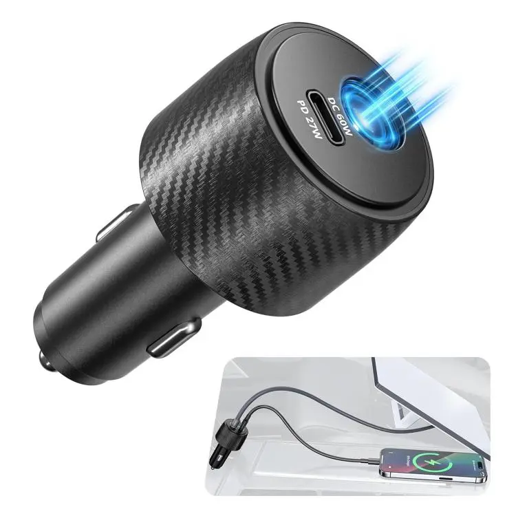 For Starlink 12-24V 2 in 1 Car Cigarette Lighter Interface Charger(Black)