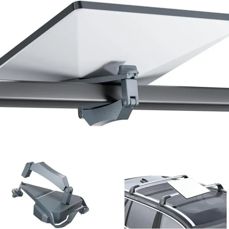 For Starlink Mini Roof Rack Clamp Mount Adjustable Roof Bar Bracket Holder for RV Car Yacht Luggage Rack(Grey)