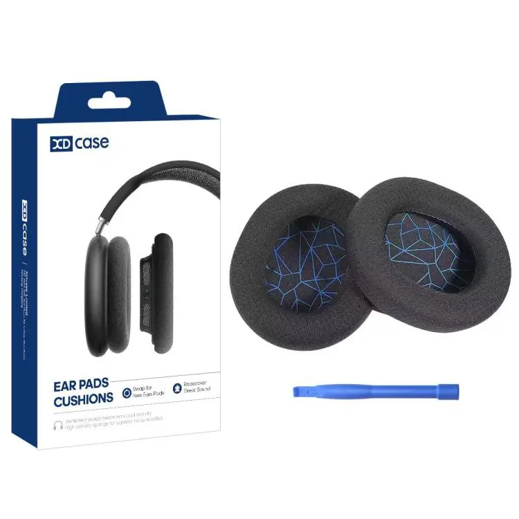 For SteelSeries Arctis 1 / 3 / 5 / 7 / 9 / Pro XDcase 1 Pair Headset Replacement Ear Pads with Prying Tool(Mesh Fabric-Black Blue)