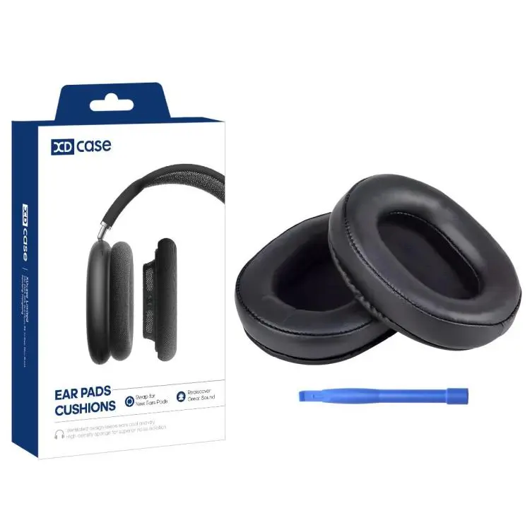 For SteelSeries Arctis 1 / 3 / 5 / 7 / 9 / Pro XDcase 1 Pair Headset Replacement Ear Pads with Prying Tool(Protein Leather–Black)