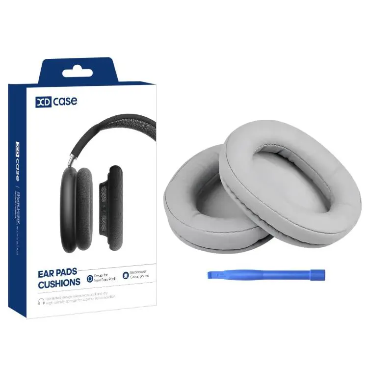 For SteelSeries Arctis 1 / 3 / 5 / 7 / 9 / Pro XDcase 1 Pair Headset Replacement Ear Pads with Prying Tool(Protein Leather–Grey)