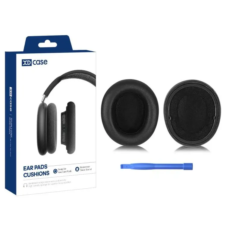 For SteelSeries Arctis Nova Pro Wireless XDcase 1 Pair Headset Replacement Ear Pads with Prying Tool(Protein Leather–Black)