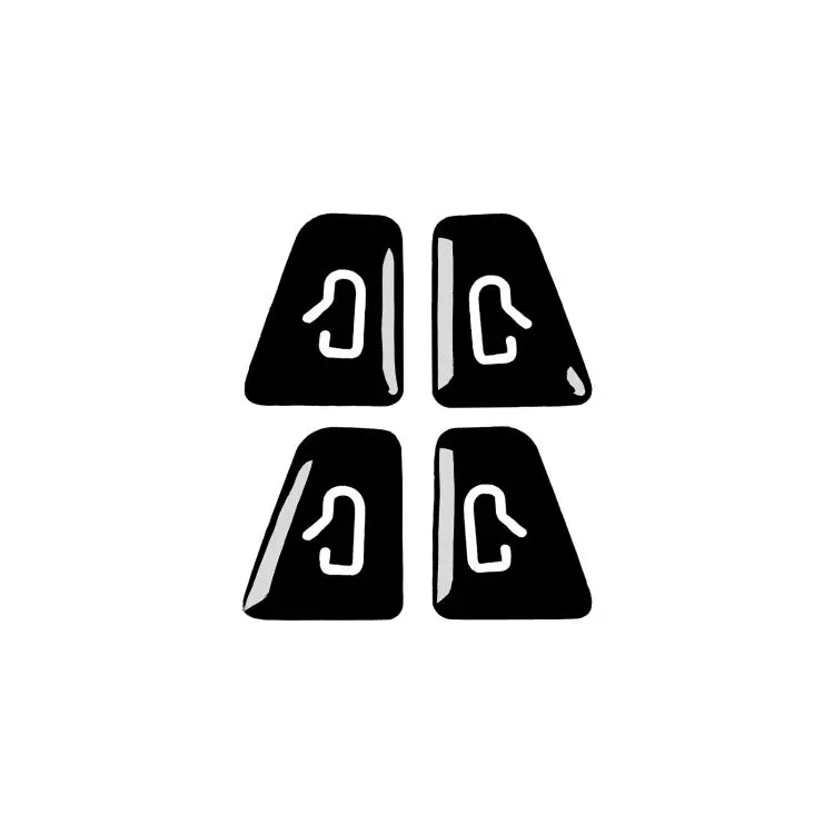 For Tesla Model 3 / Model Y 4pcs /Set Door Switch Stickers(Piano Black)