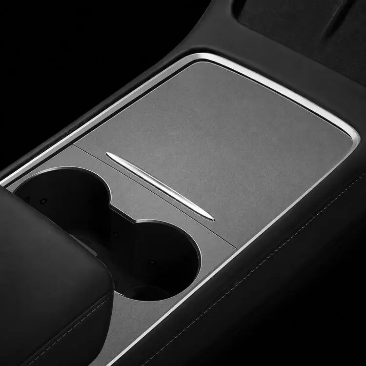 For Tesla Model Y / 3 Dashboard Center Control Suede Leather Anti-Static Sticker(Grey)