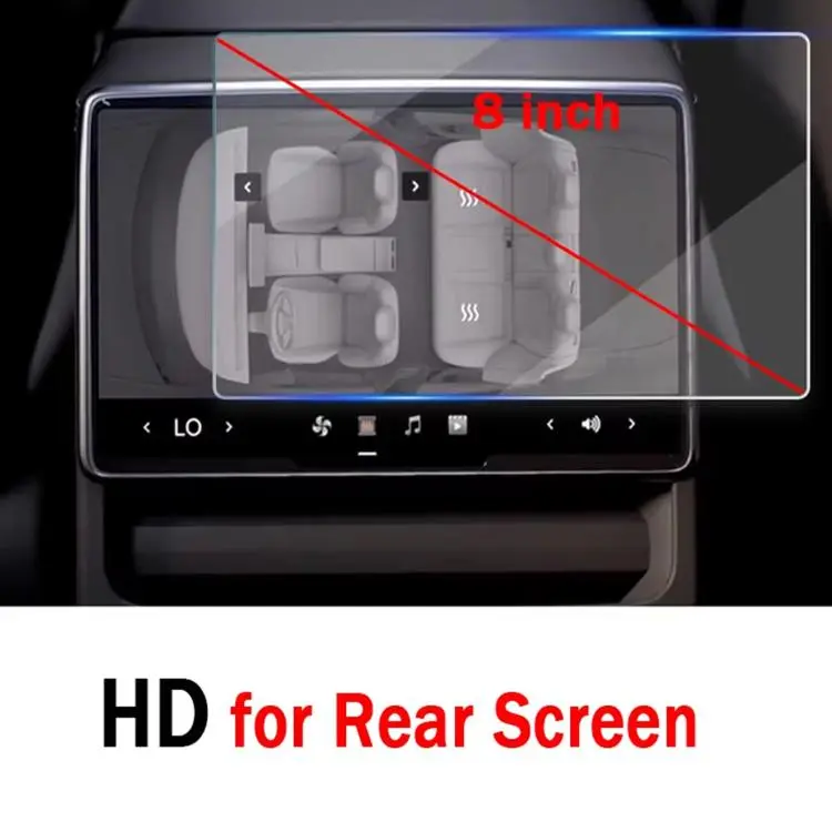 For Tesla Model Y Refresh 2025 8 inch Screen Rear Seat Anti-Fingerprint HD Curved-Edge Tempered Glass Film