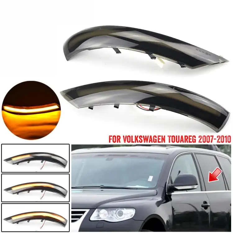 For Volkswagen Touareg 2007-2010 Dynamic LED Side Mirror Turn Signal Light Assembly 1 Pair