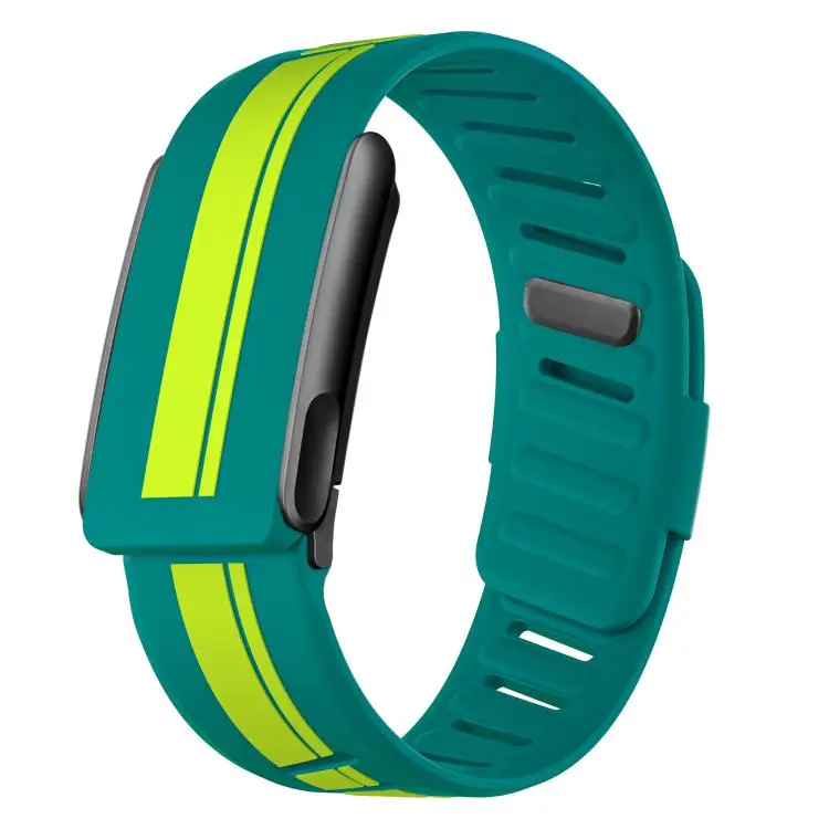 For WHOOP 5.0  Black Bezel Resin Coating Two Color Silicone Watch Band(Green Lime)