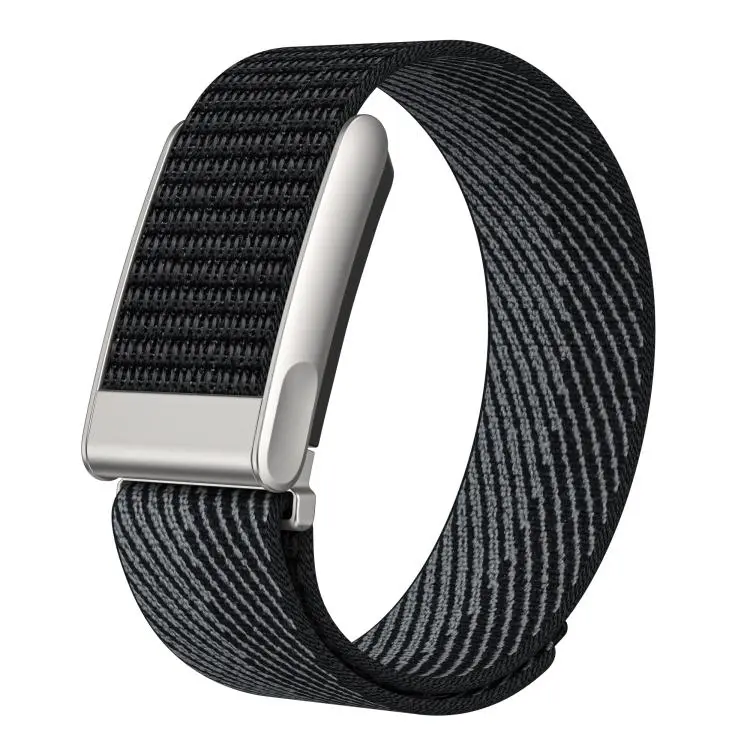 For WHOOP 5.0 Electrocardiogram Dual Color Nylon Hook and Loop Fastener Watch Band(Black Twill)