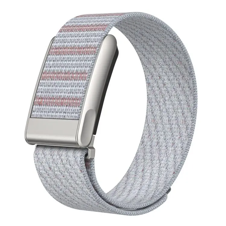 For WHOOP 5.0 Electrocardiogram Dual Color Nylon Hook and Loop Fastener Watch Band(White Twill)