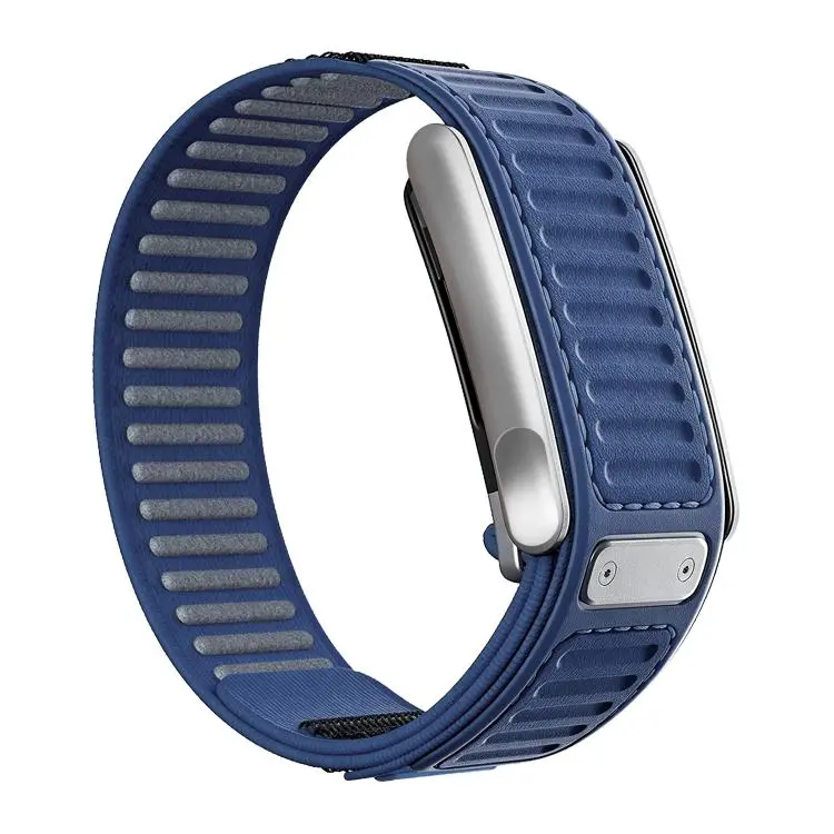For WHOOP 5.0 Electrocardiogram Quick Dry Two Color Nylon Hybrid Silicone Watch Watch Band(Cool Sea Blue)
