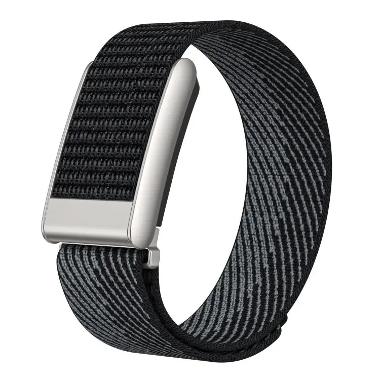 For WHOOP 5.0 Regular Dual Color Nylon Hook and Loop Fastener Watch Band(Black Twill)