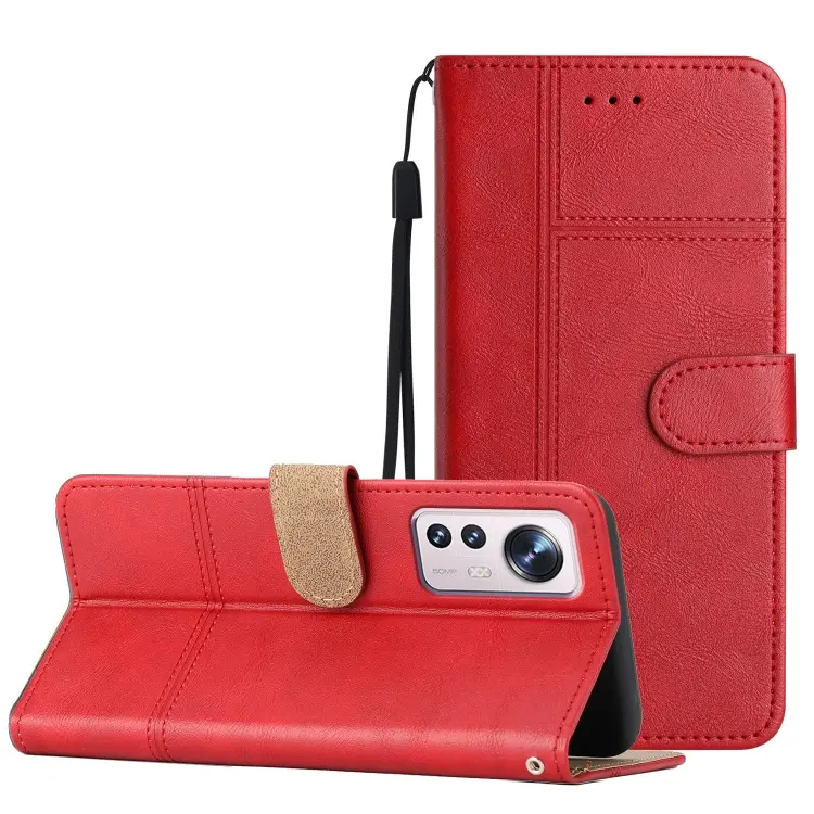 For Xiaomi 12 Lite Business Style Cowhide Texture Leather Phone Case(Red)