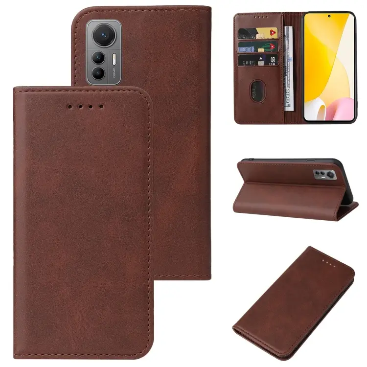 For Xiaomi 12 Lite Magnetic Closure Leather Phone Case(Brown)
