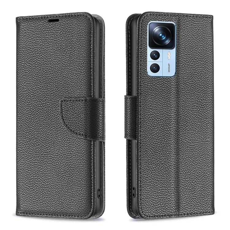 For Xiaomi 12T / 12T Pro / Redmi K50 Ultra Litchi Texture Pure Color Leather Phone Case(Black)