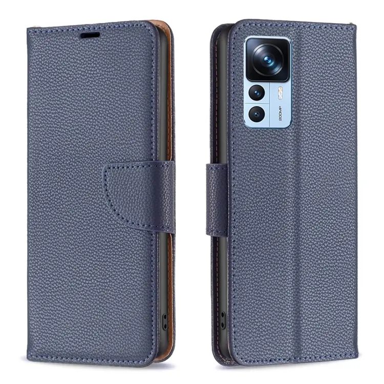 For Xiaomi 12T / 12T Pro / Redmi K50 Ultra Litchi Texture Pure Color Leather Phone Case(Blue)