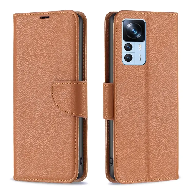 For Xiaomi 12T / 12T Pro / Redmi K50 Ultra Litchi Texture Pure Color Leather Phone Case(Brown)